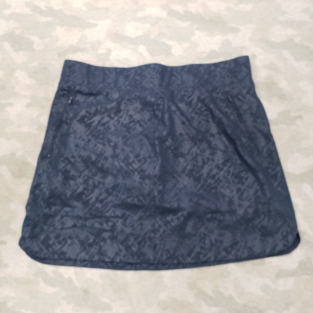 Orvis Skort Womens Large Blue Midi Zip Pockets Pull On Outdoors